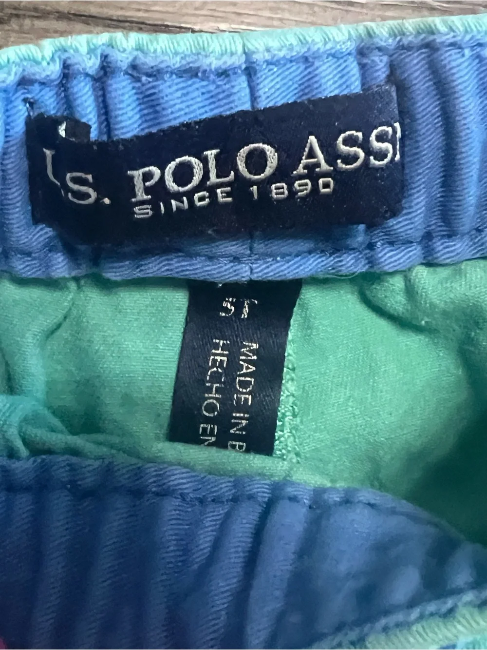 U.S. Polo Assn. Teal Shorts with Blue Waistband